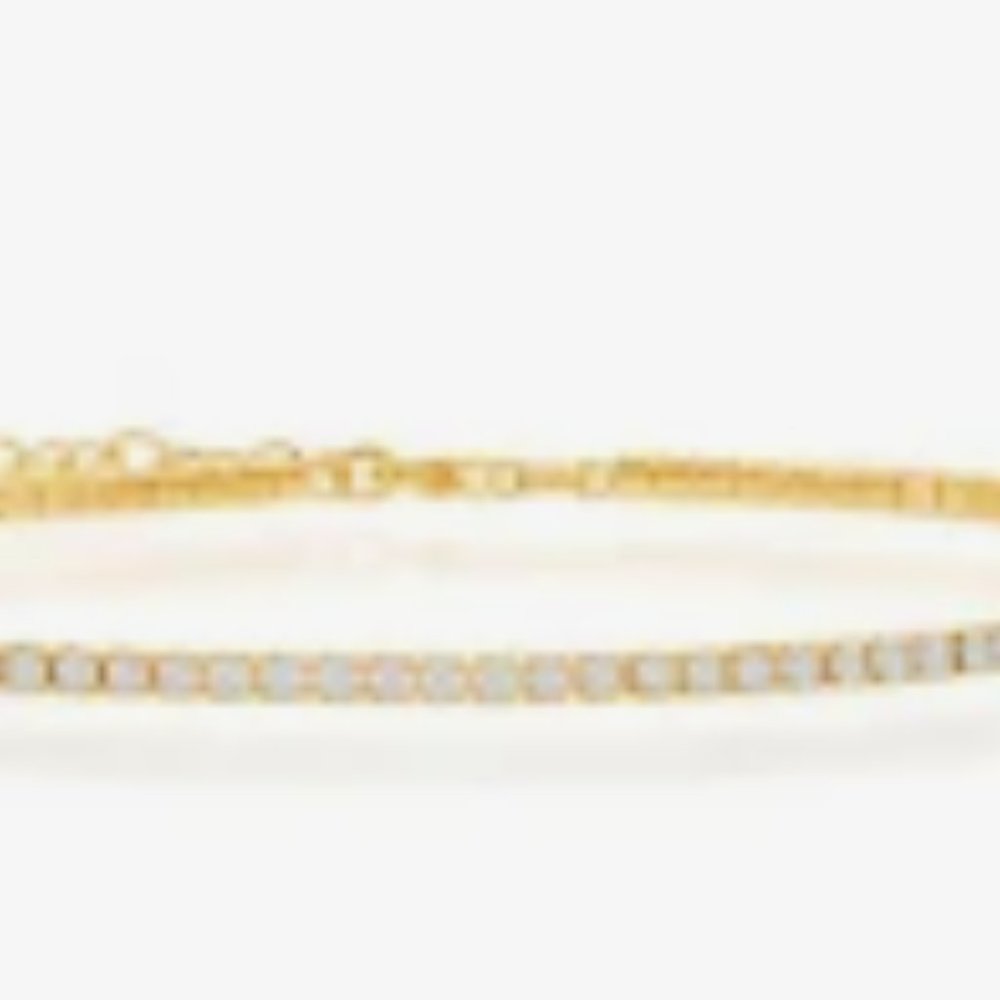 Beaux Bijoux 925 Sterling Silver Rhodium Plated/14k Gold Plated Ankle Bracelet